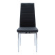 Καρέκλα Parker pakoworld μαύρο PU με πόδι χρωμίου 41x48x96εκ
