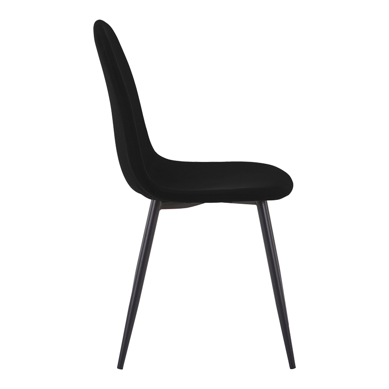 Καρέκλα Bella pakoworld ανθρακί ύφασμα με μαύρο μεταλλικό πόδι 44x55x85εκ