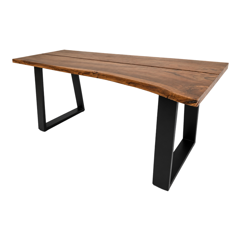 Τραπέζι Miles pakoworld μασίφ ξύλο ακακίας καρυδί 200x100x76εκ