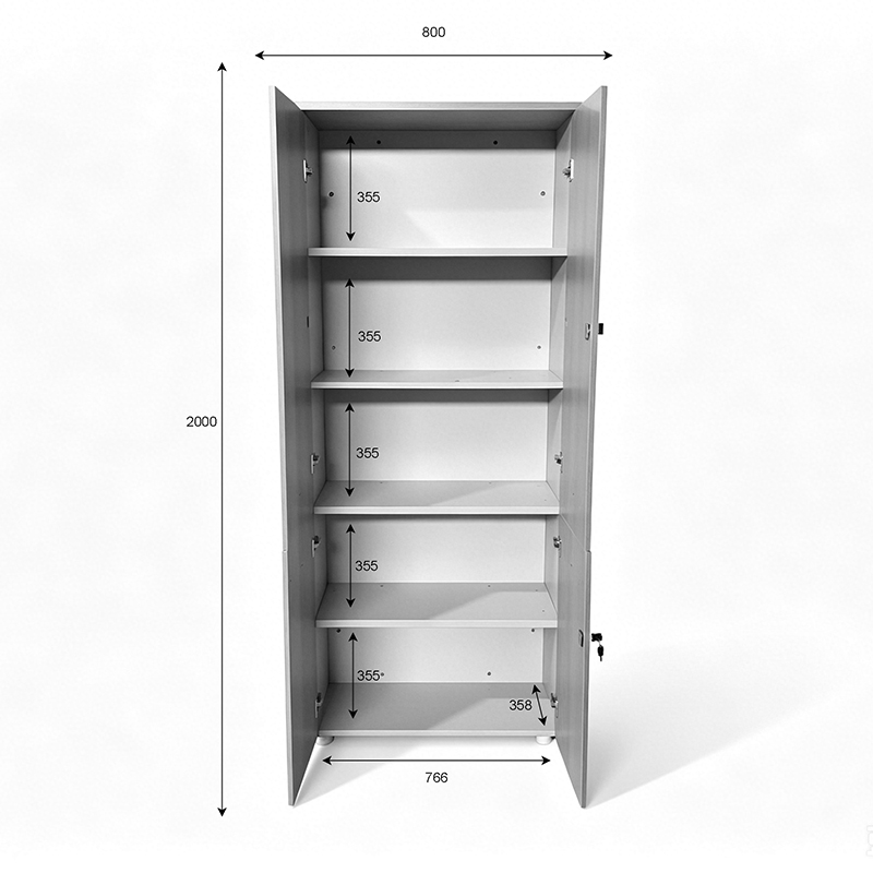 Ντουλάπα γραφείου Stark pakoworld σε oak-μπεζ 80x40x200εκ