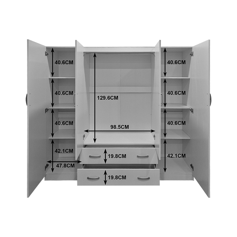 Ντουλάπα τετράφυλλη και πατάρι Alvia pakoworld sonoma 200x51x240εκ