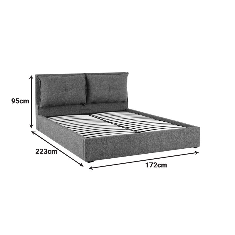 Κρεβάτι διπλό Dorma pakoworld με αποθηκευτικό χώρο εκρού ύφασμα 160x200εκ